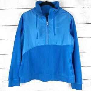 Reebok | Blue Fleece Quarter Zip Sweater Med